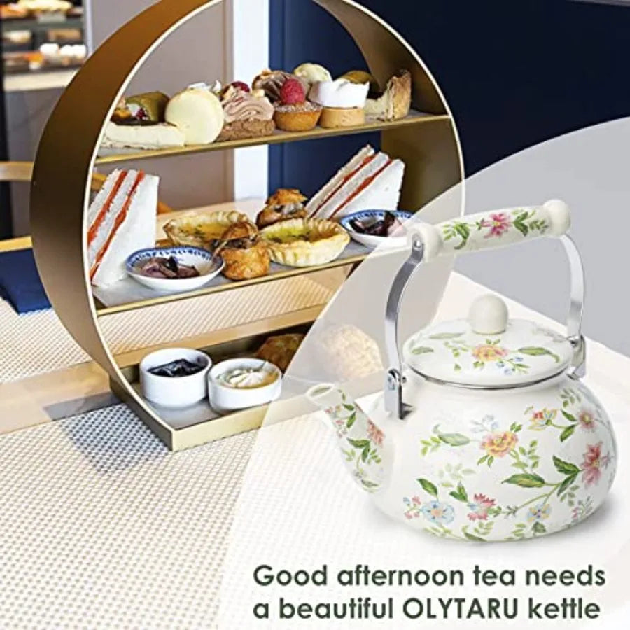 Floral Enamel Tea Kettle