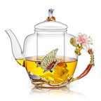Floral Glass Teapot