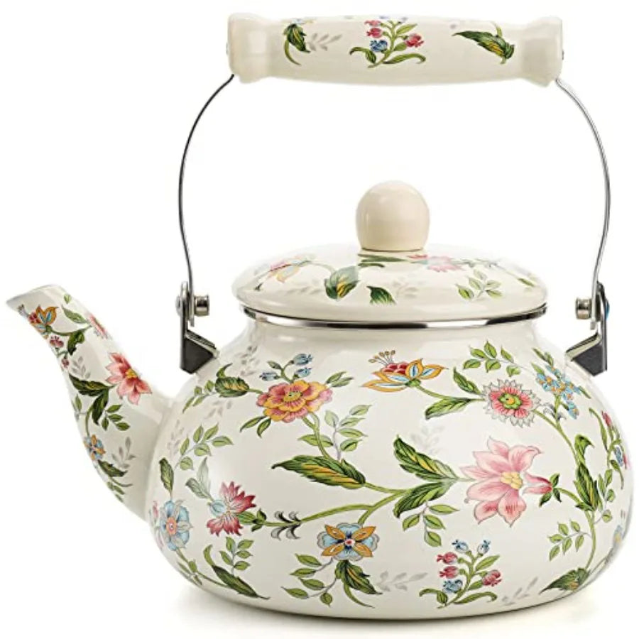 Vintage Enamel Tea Kettle