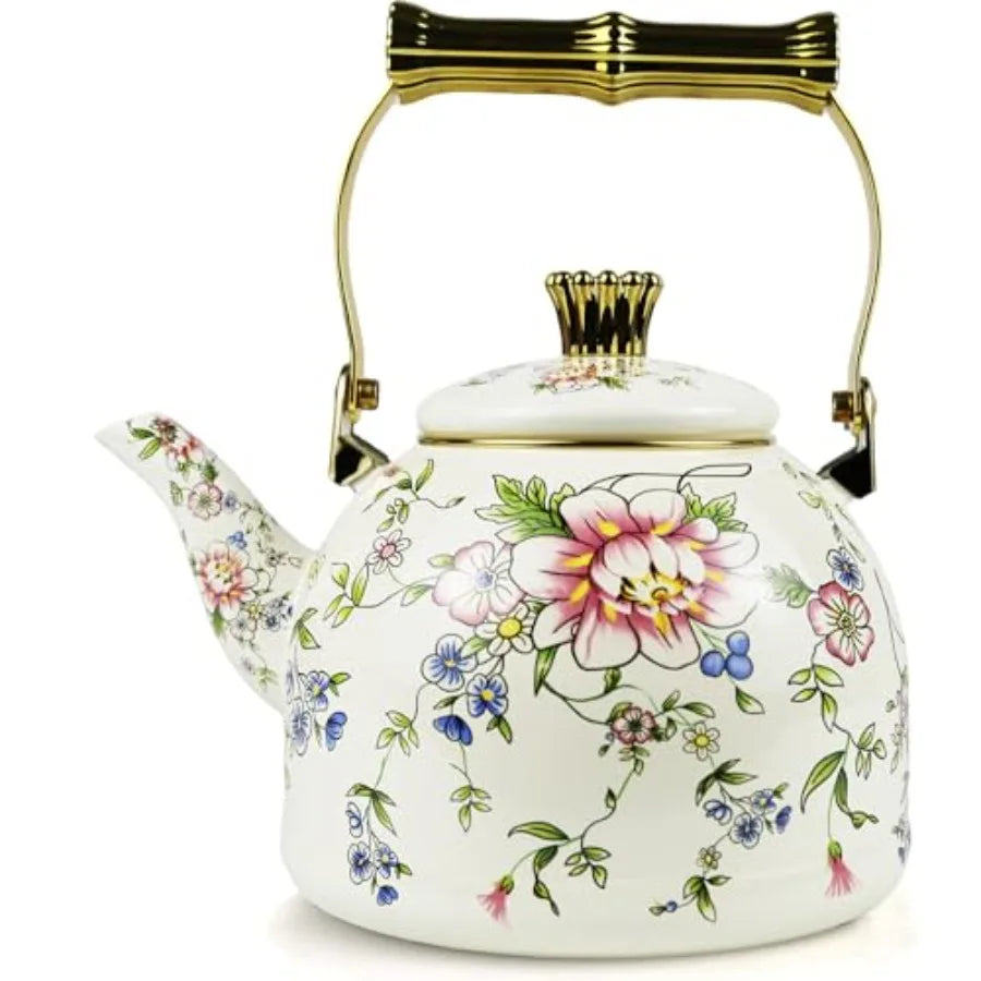 Vintage Enamel Tea Kettle