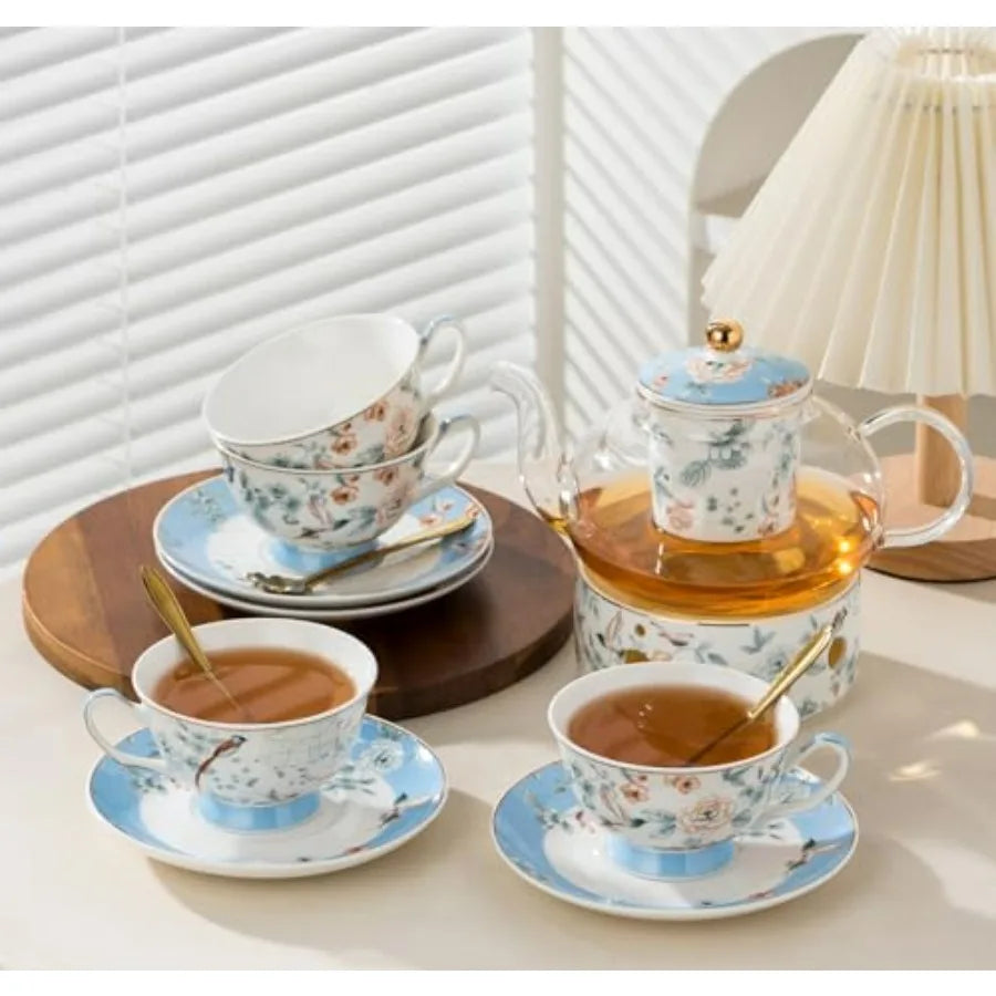 Blue Floral Tea Set