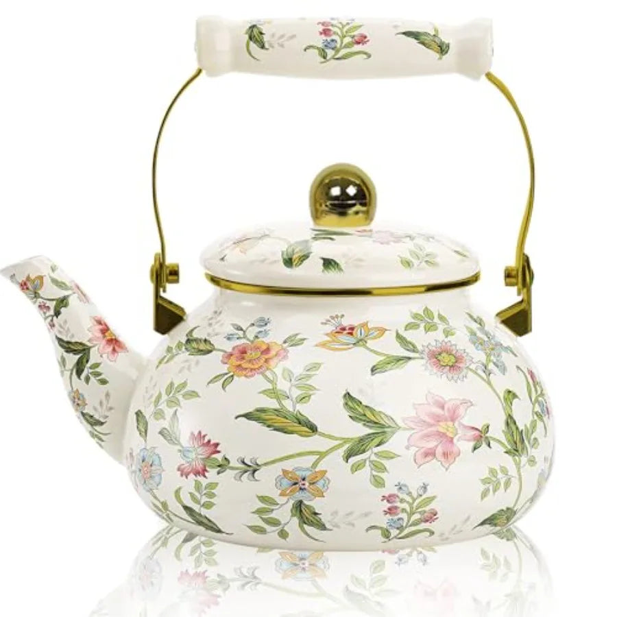 Floral Enamel Tea Kettle