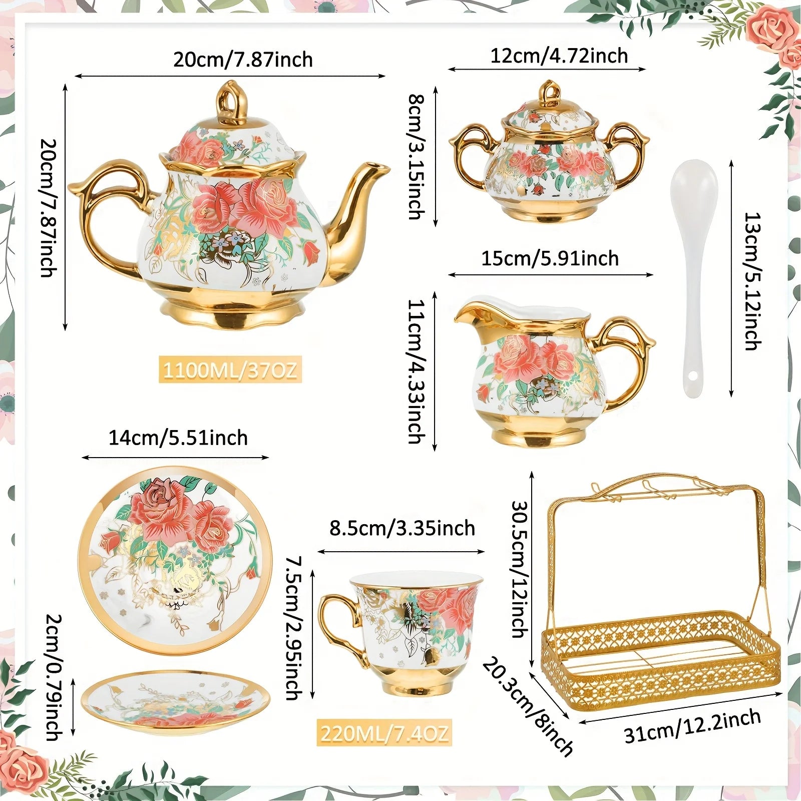 Pink Porcelain Tea Set