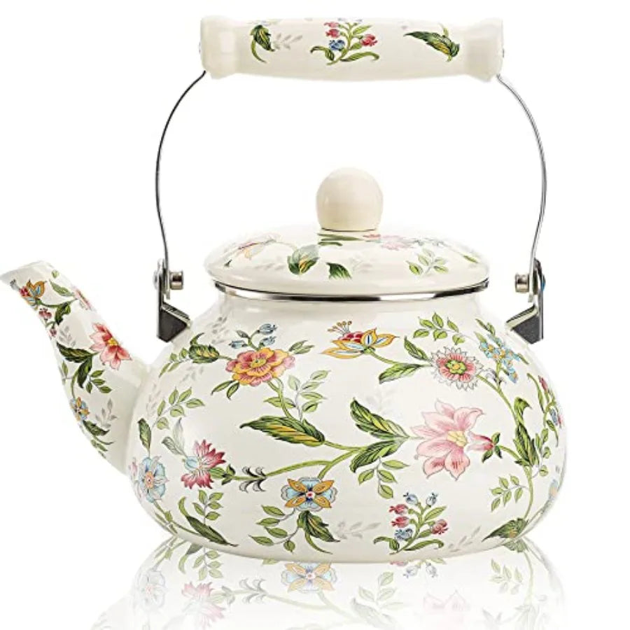 Floral Enamel Tea Kettle